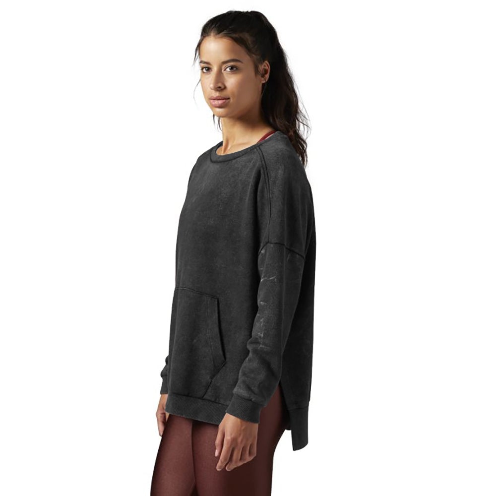 RB Favorite Oversized Crew Sweatshirt For Ladies-Black Faded-BR12881