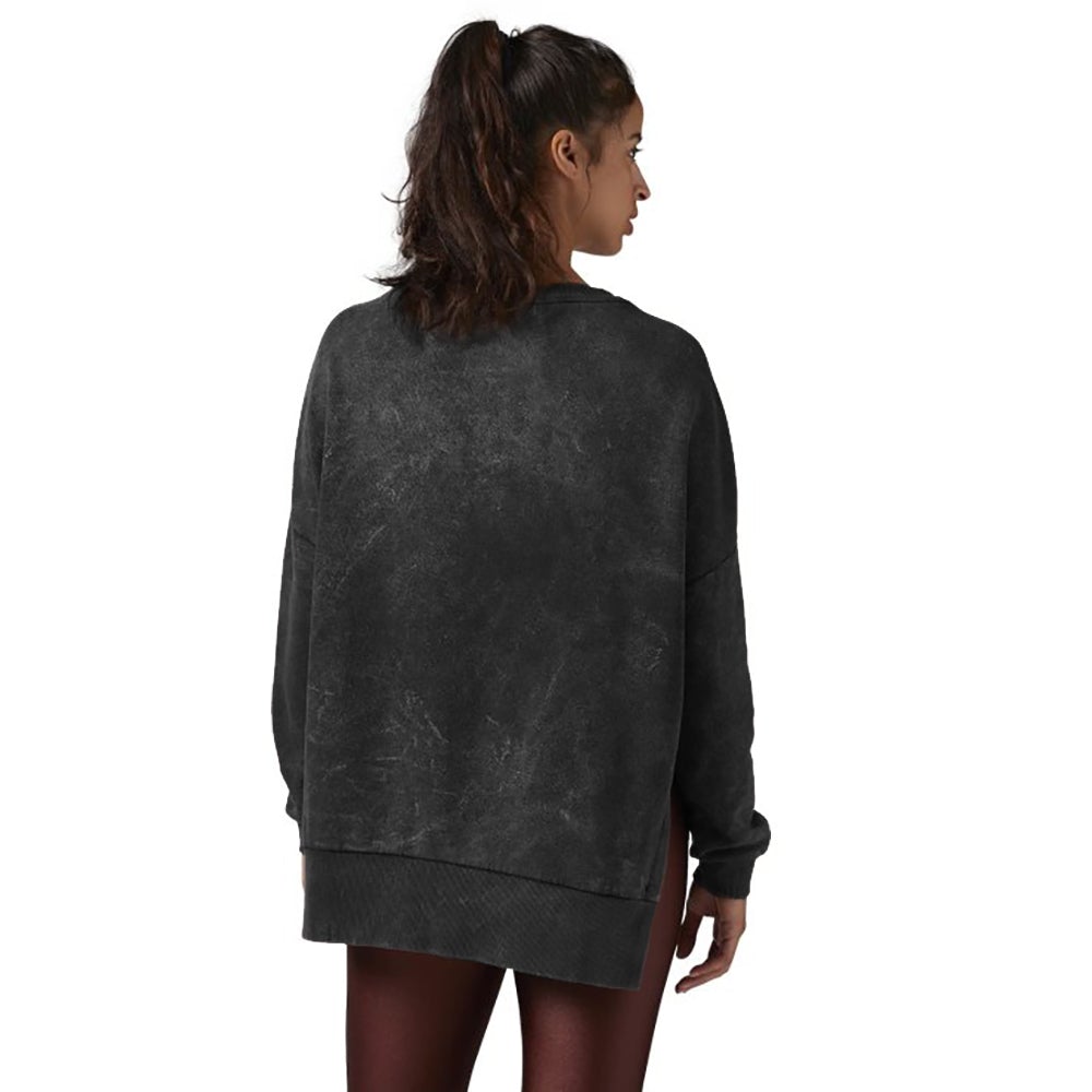 RB Favorite Oversized Crew Sweatshirt For Ladies-Black Faded-BR12881