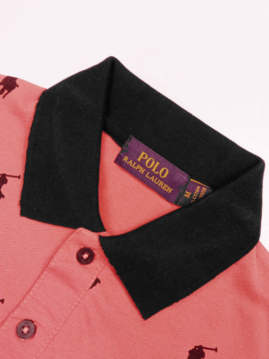 Summer Polo Shirt For Men-Dark Pink-AN3958