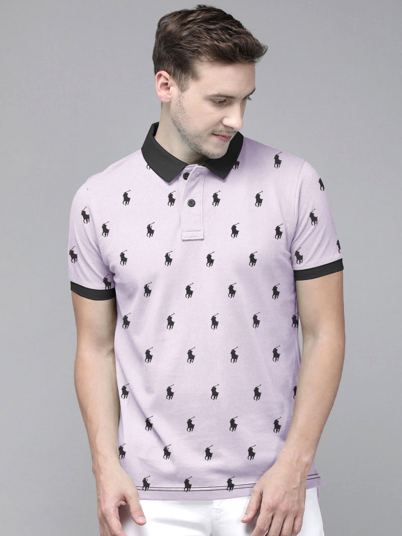 Summer Polo Shirt For Men-Light Purple-AN3967