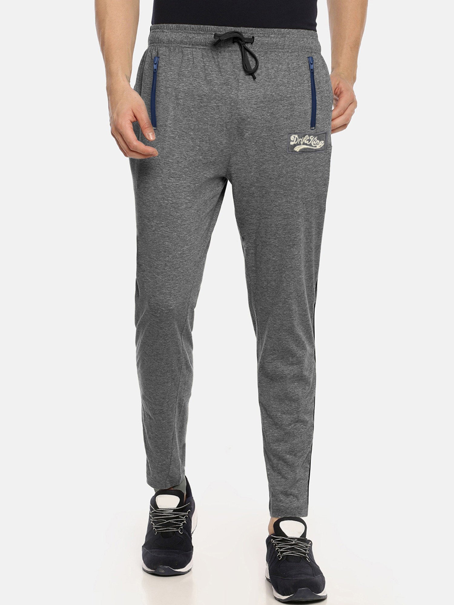 Drift King Regular Fit Light Fleece Jogger Trouser For Men-Charcoal Melange-BR1088