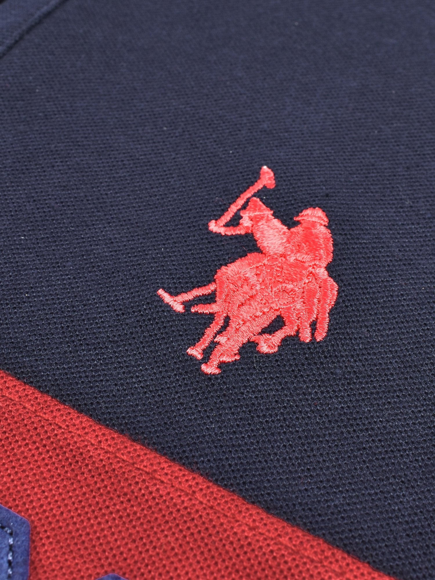 U.S Polo Assn. P.Q Half Sleeve Polo Shirt For Men-Red & Navy-BR13125