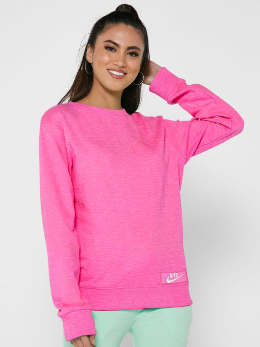 NK Fleece Crew Neck Sweatshirt For Ladies-Magenta Melange-RT840