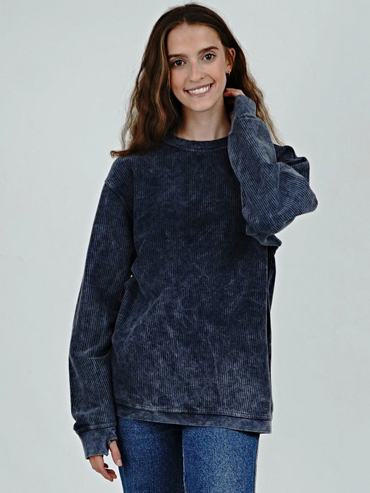 Southern Bliss Comfy Cord Faded Sweatshirt For Ladies-BR977