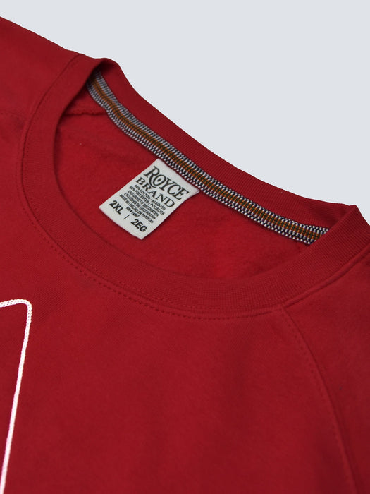 Royce Crew Neck Fleece Open Side Sweatshirt For Ladies-Dark Red-RT864