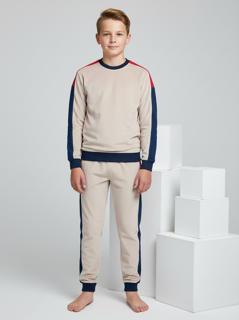 Stylish Summer Interlock Fabric Tracksuit For Kids-Light Skin-SDF01