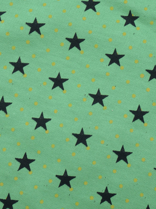 Terry Fleece Sweatshirt For Kids-Green with Allover Stars Print-BR14240