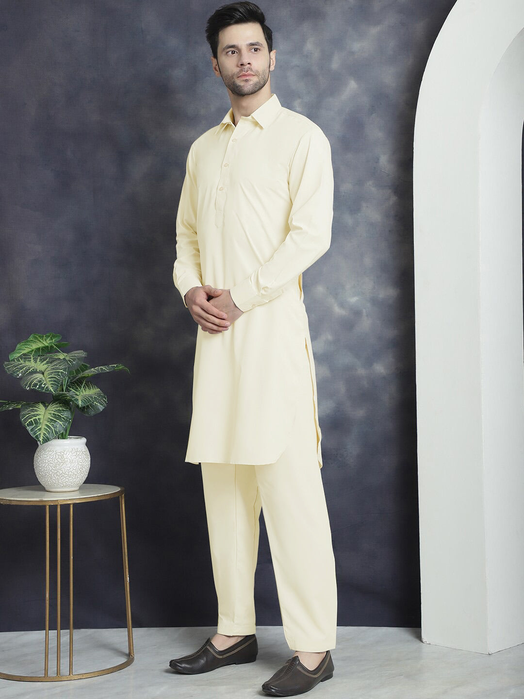 Maryland Cotton Sutton Unstitched Suit For Men-Off White-RT2443