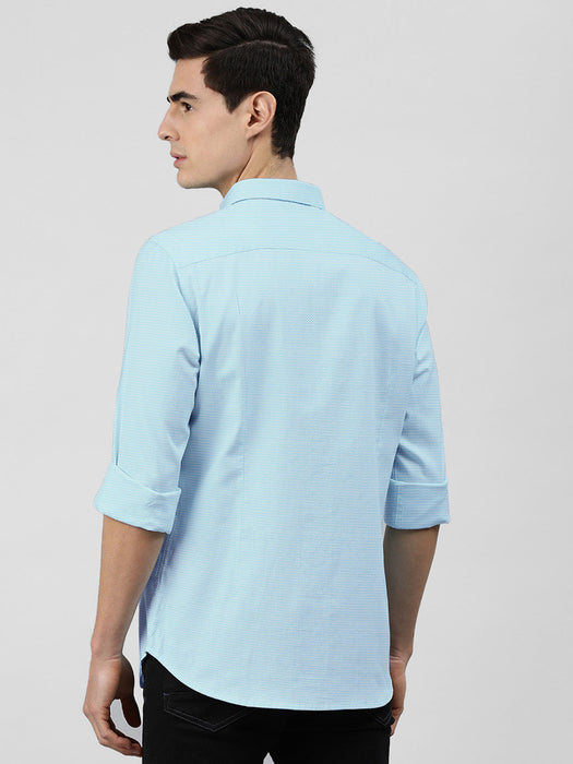 Oxen Nexoluce Premium Slim Fit Casual Shirt For Men-Sky Blue-SP6366