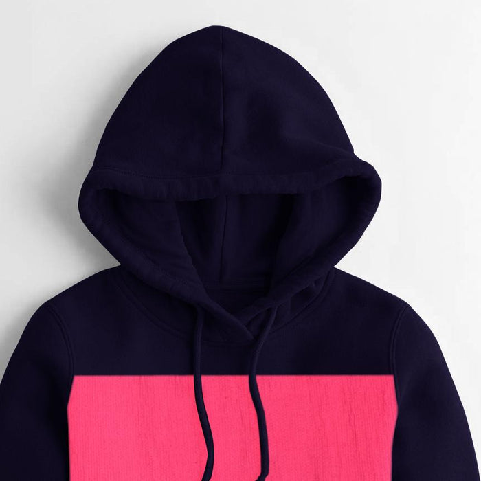 Next Fleece Pullover Hoodie For Ladies-Dark Purple With Panel-NA10623