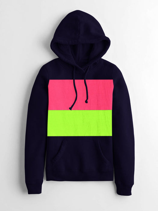 Next Fleece Pullover Hoodie For Ladies-Dark Purple With Panel-NA10623