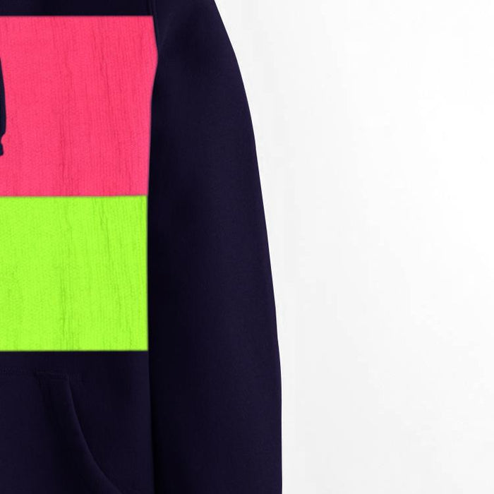 Next Fleece Pullover Hoodie For Ladies-Dark Purple With Panel-NA10623