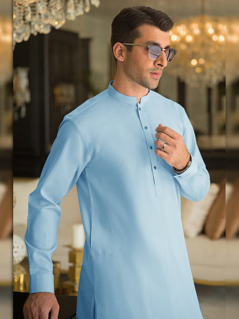 Maryland Cotton Sutton Unstitched Suit For Men-Sky Blue-RT2441