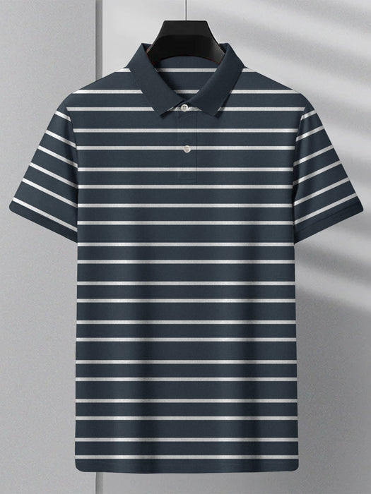 NXT Summer P.Q Polo Shirt For Men-Light Navy with Stripes-RT2385