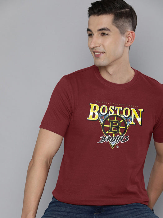 47 Single Jersey Crew Neck Tee Shirt For Men-Maroon with Print-RT2397