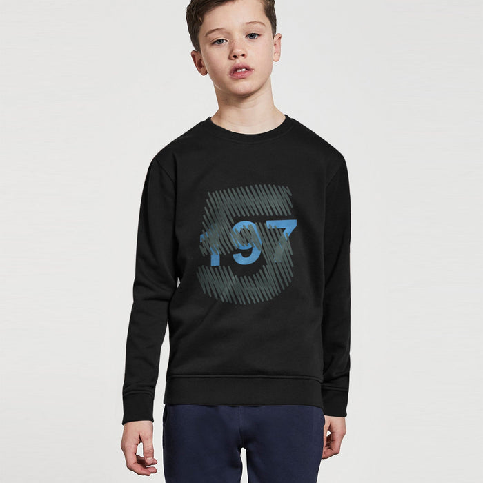 Baby Club Terry Fleece Sweatshirt For Kids-Black with Print-BE12805