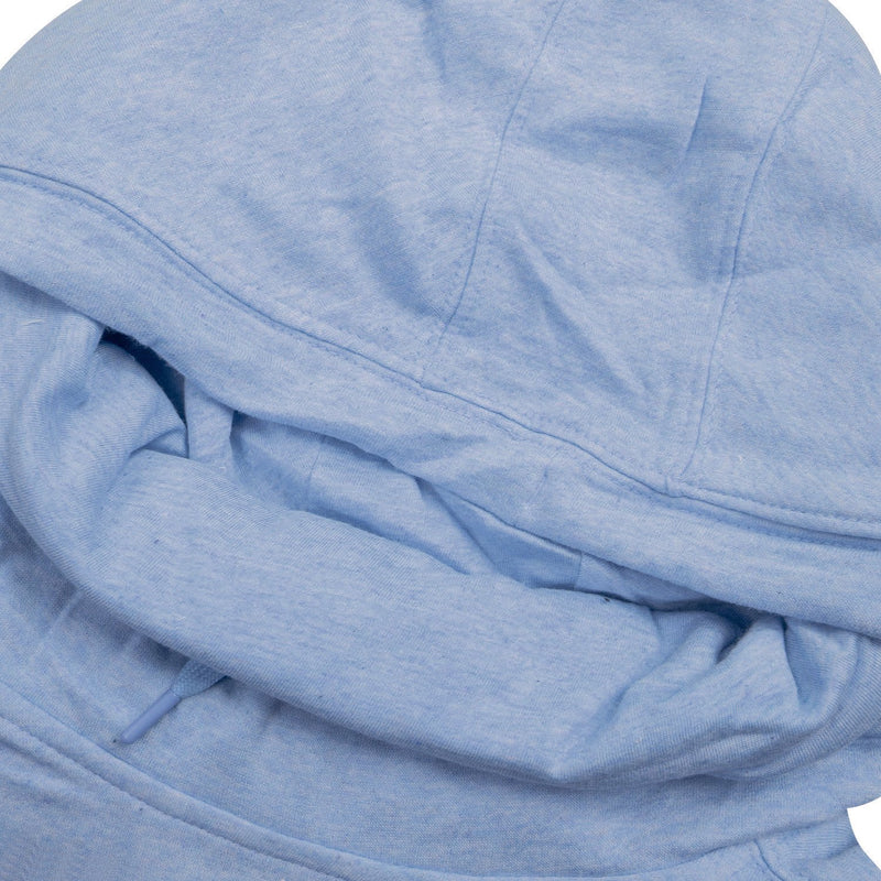 P&B Fleece Pullover Hoodie For Men-Blue Melange With Cyan Blue Panel-BE13576
