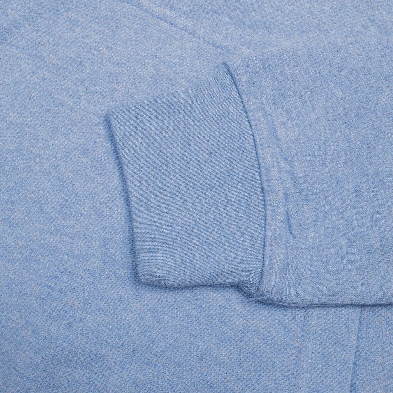 P&B Fleece Pullover Hoodie For Men-Blue Melange With Cyan Blue Panel-BE13576