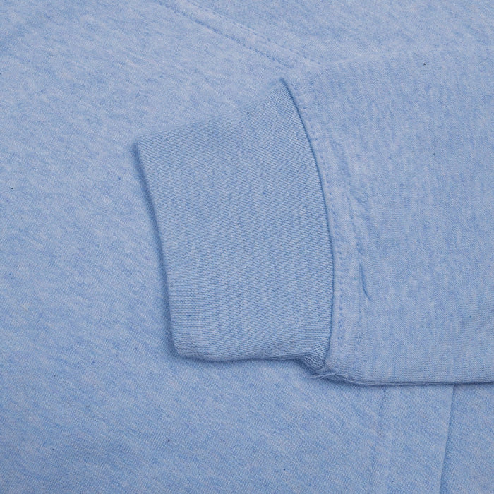 P&B Fleece Pullover Hoodie For Men-Blue Melange With Cyan Blue Panel-BE13576