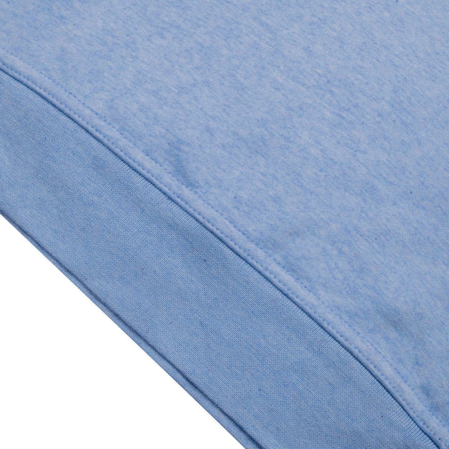 P&B Fleece Pullover Hoodie For Men-Blue Melange With Cyan Blue Panel-BE13576