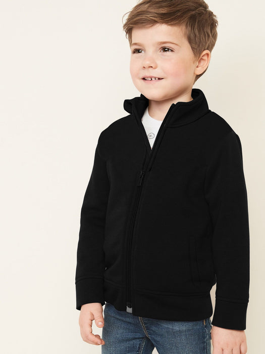 Next Fleece Zipper Mock Neck Jacket For Kids-Black-BR14247