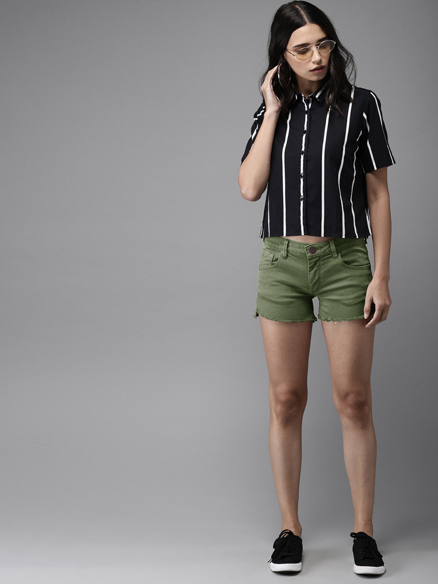 Old Navy Denim Short For Ladies-Olive Green-CSD52