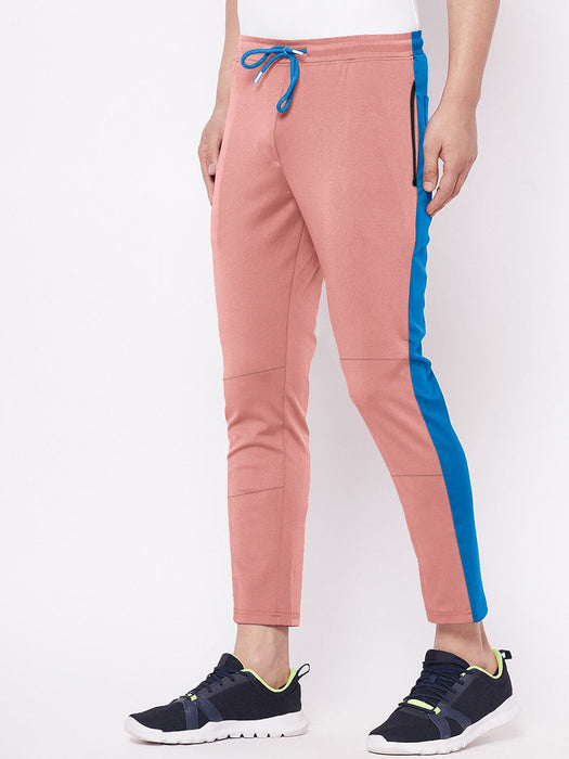 Summer Single Jersey Slim Fit Trouser For Men-Light pink With Blue Stripes-SP6699