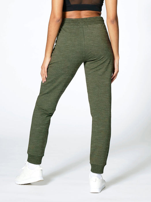 NK Fleece Jogger Trouser For Ladies-Olive Green Melange-RT1245