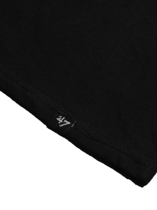 47 Single Jersey Crew Neck Tee Shirt For Men-Black with Print-BR13168