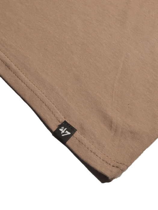 47 Single Jersey Crew Neck Tee Shirt For Men-Light Brown with Print-BR13172