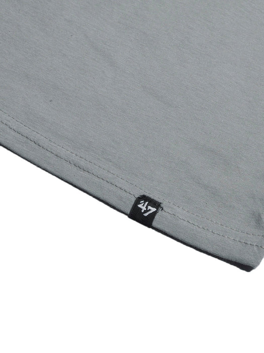 47 Single Jersey Crew Neck Tee Shirt For Men-Slate Grey with Print-BR13170