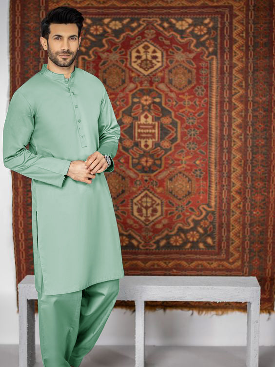 Maryland Cotton Sutton Unstitched Suit For Men-Cyan Blue-RT2449