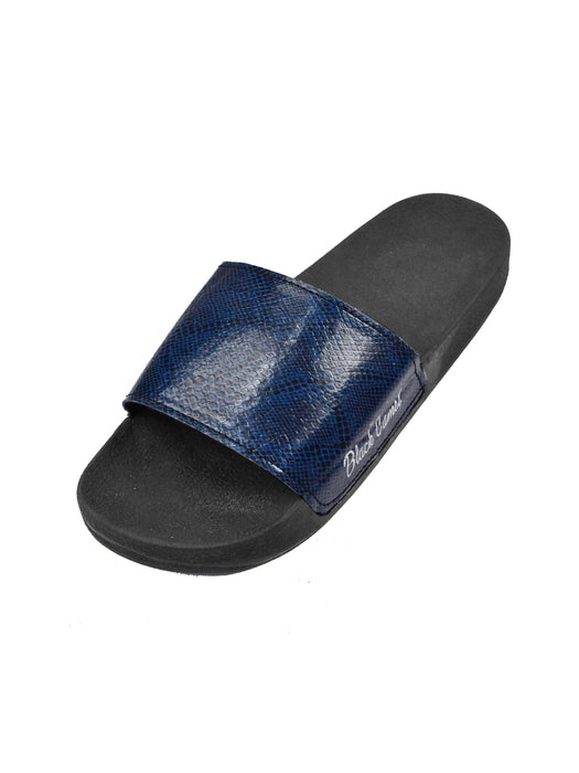Black Camel Stylish Dumfries Textured Design Soft Slides-Blue-RT257