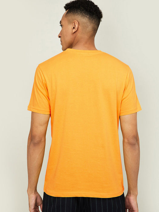 Summer Crew Neck Tee Shirt For Men-Yellow-RT69