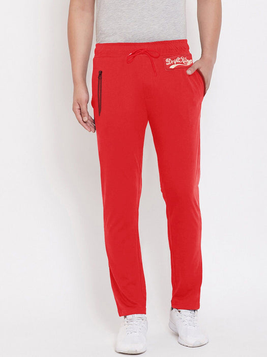 Drift King Regular Fit Fleece Trouser For Men-Carrot Red-RT2317