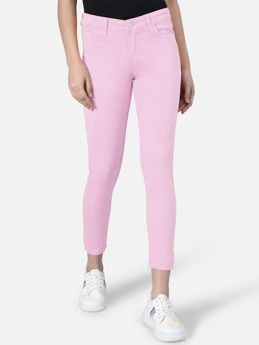 Spring Field Slim Fit Cotton Denim For Ladies-Light Pink-CSD12