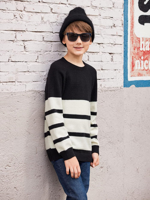Arshiner Wool Crew Neck Long Sleeve Sweater For Kids-RT2215
