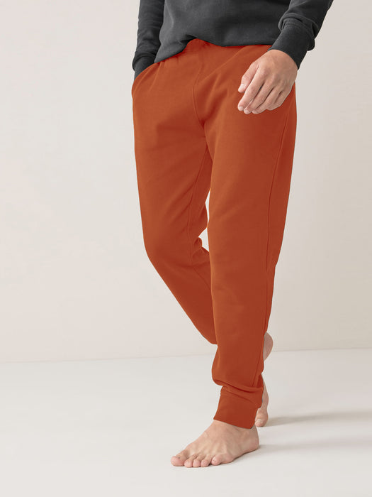 Premium Quality Terry Fleece Slim Fit Jogger Trouser For Men-Dark Orange-RT1569