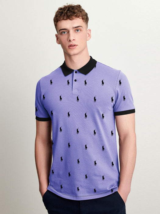 Summer Polo Shirt For Men-Light Purple-RT47
