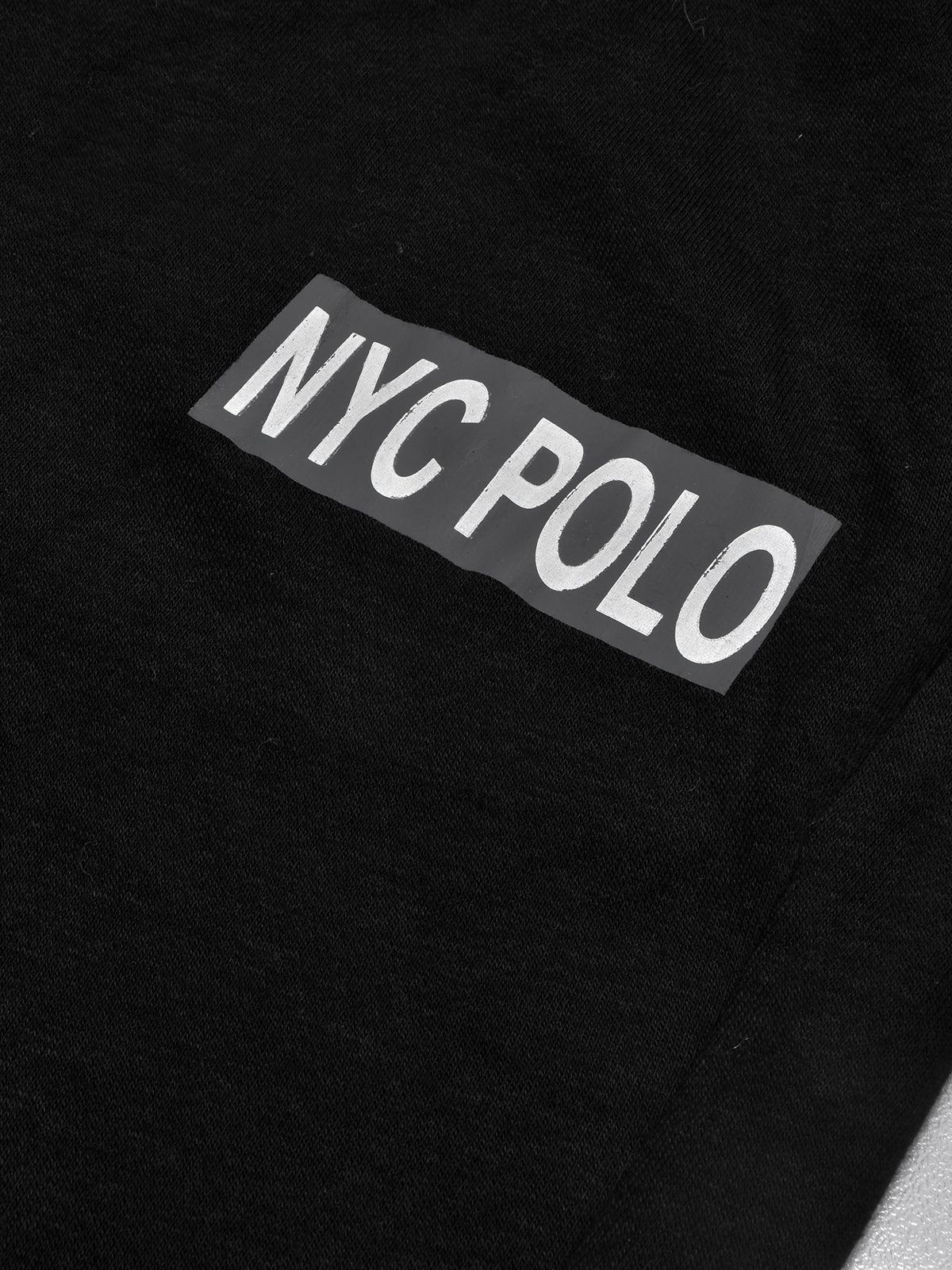 Nyc Polo Gathering Fit Fleece Jogger Trouser For Men-Black with Red Panel-RT2184
