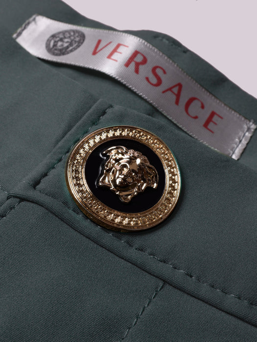 Versace Super Stretchy Slim Fit Lycra Pent For Men-Dark Slate Blue-BR380