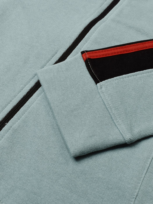 Louis Vicaci Fleece Zipper Tracksuit For Ladies-Bond Blue with Black Stripe-BR369