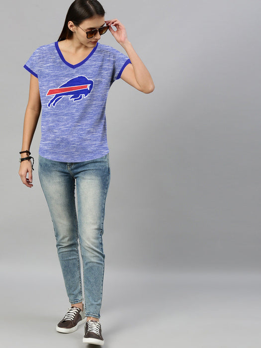 NFL Single Jersey Boxy V Neck Tee Shirt For Ladies-SP5003