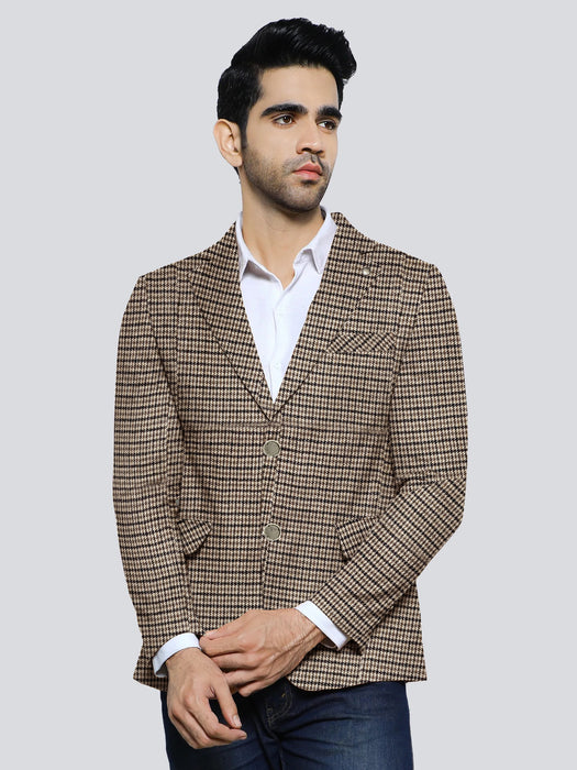 Oxen Premium Slim Fit Checked Blazer For Men-BR14269