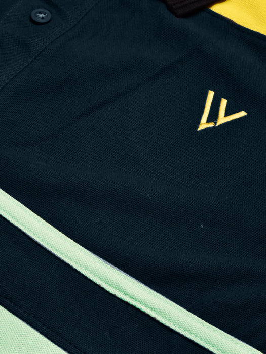 LV Summer Polo Shirt For Men-Graps with Dark Navy & Yellow-RT2376