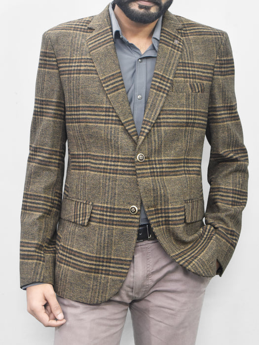 Oxen Premium Regular Fit Checked Blazer For Mens-BR14277