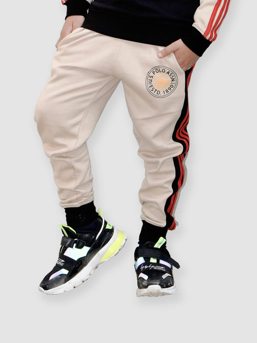 U.S Polo Assn Fleece Jogger Trouser For Kids-Skin-RT1272