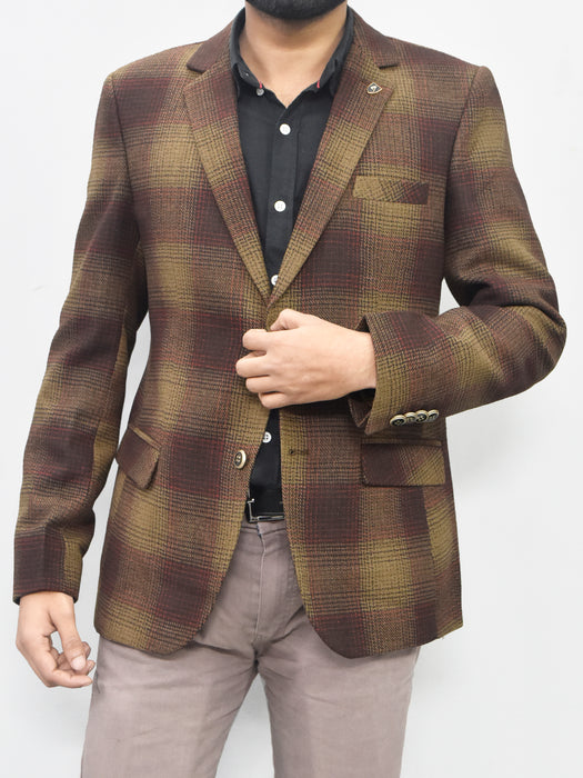 Oxen Premium Regular Fit Checked Blazer For Men-BR14280