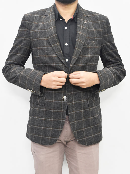 Oxen Premium Regular Fit Checked Blazer For Men-BR14287