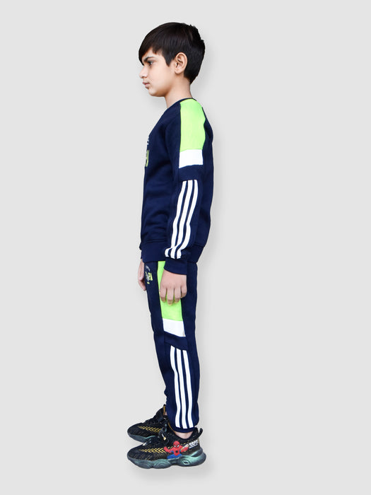 U.S Polo Assn Fleece Tracksuit For Kids-Dark Navy With Parrot-RT1179